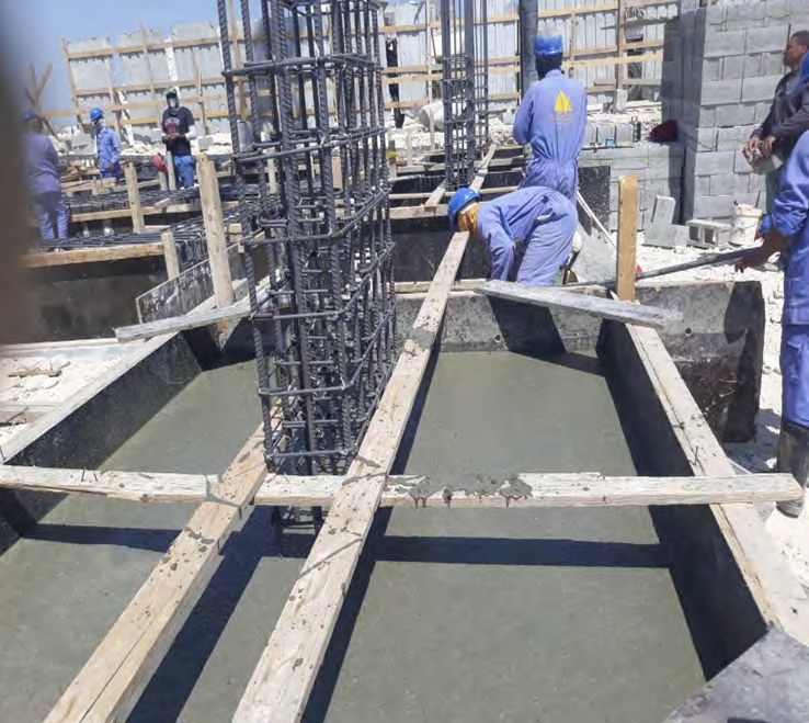 Casting columns on site