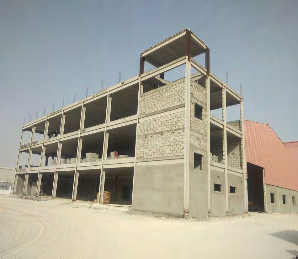 Three-storey concrete frame