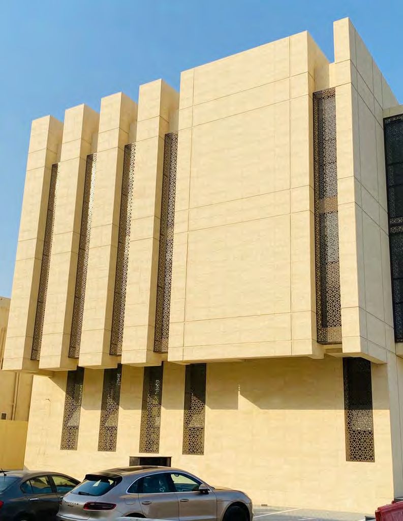 Commercial building with stone façade
